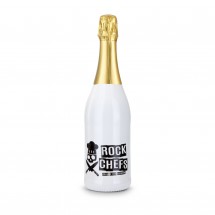 Sekt Cuvée - Flasche weiß-lackiert - Kapselfarbe Gold, 0,75 l